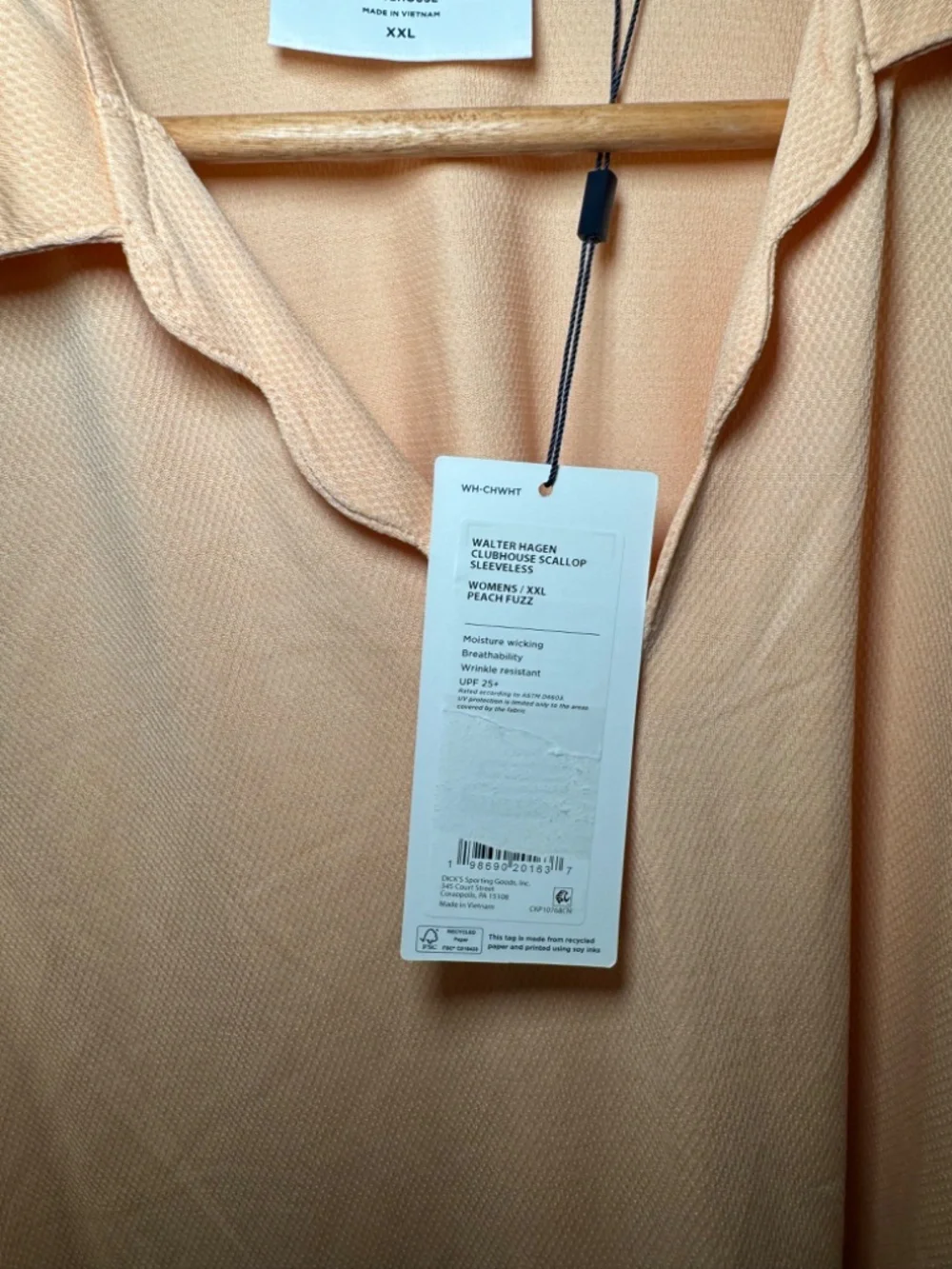 Walter Hagen Sleeveless Polo Women’s XXL Peach Fuzz Golf Shirt Performance NWT - Picture 5 of 6